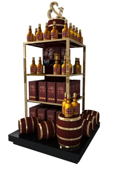 display, stand, metal display, wooden display, plexiglass display, sign, exhibition display design a