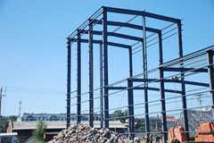 steel structure workshop frame under construction