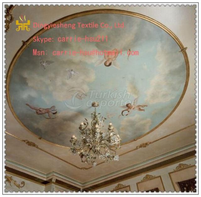 paintable pu coating polyester stretch ceiling fabric