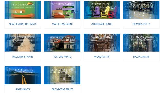 All types of paints and pastes