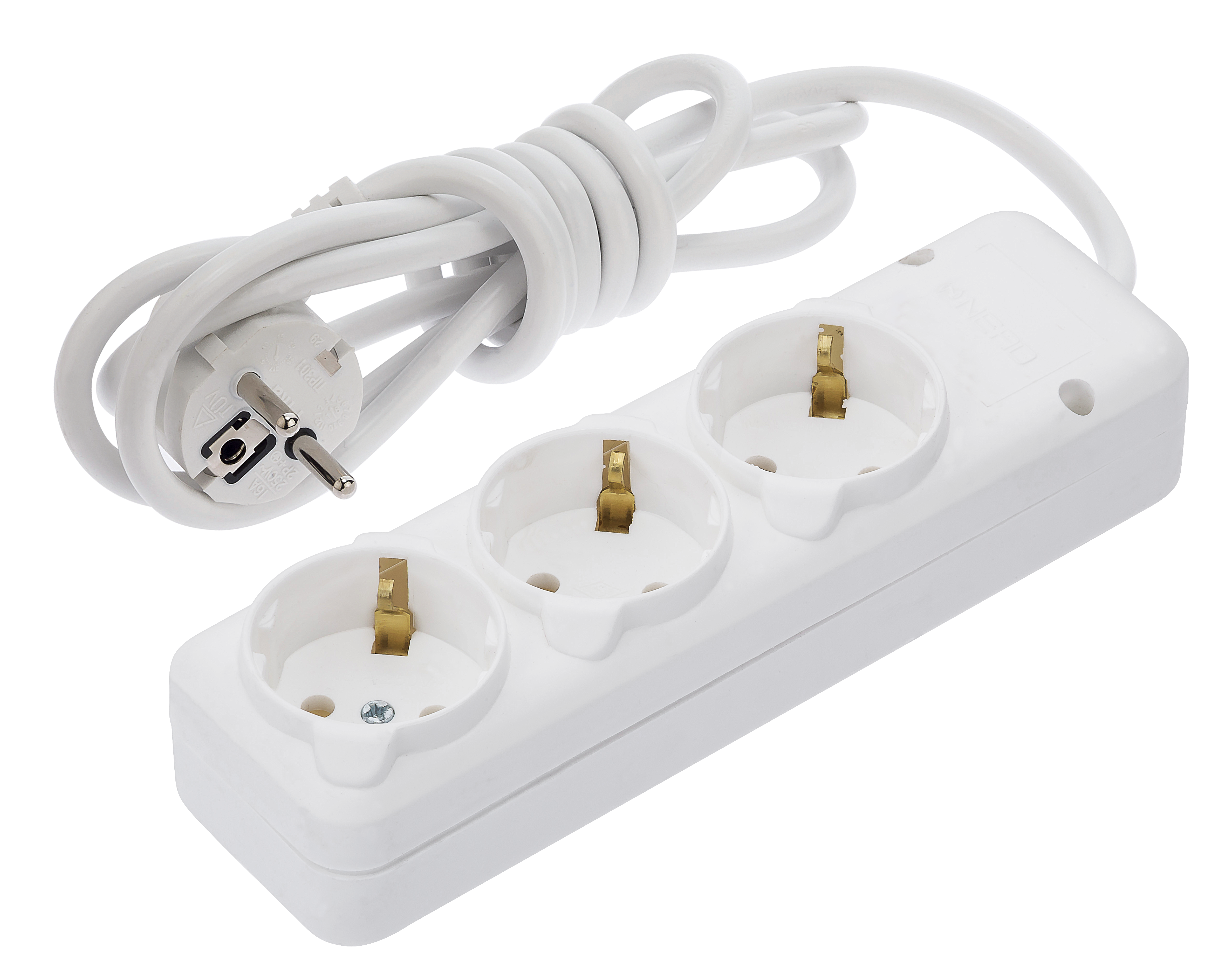 3 Gang Earthed Socket, With Cord / 3014-X