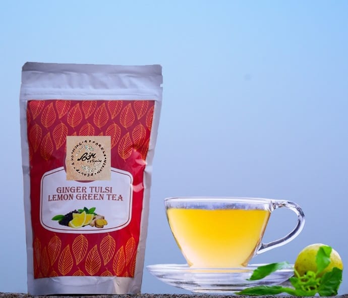 Ginger tulsi  lemon green tea 