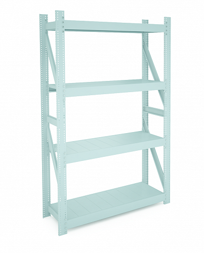 Metal shelving units