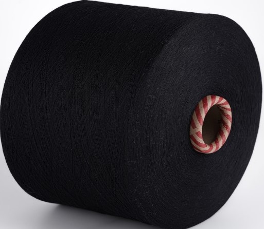 OPEN END RECYCLED BLACK %50 COTTON AND %50 POLYESTER YARN