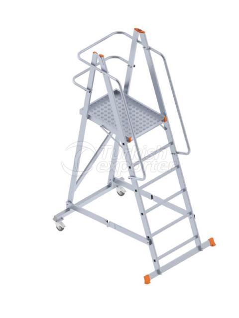 FOLDABLE WHEELED PLATFORM LADDER