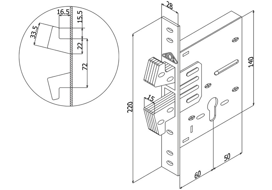 CE-9209 Steel Door Safety Lock With Hok Type Hook