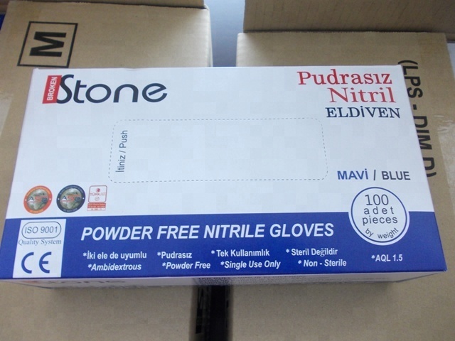 Powder Free Nitrile Gloves - Blue 