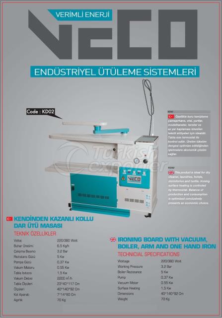Ironing Board with Vacuum Boiler and Arm