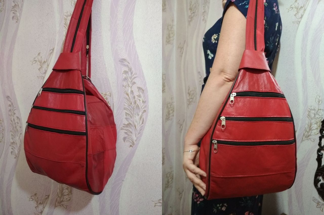 Shoulder bag for woman, 100% leather