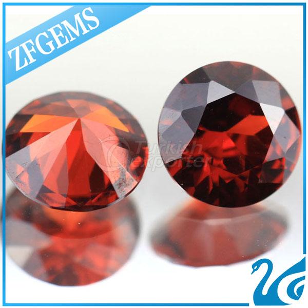 round brilliant cut garnet cz