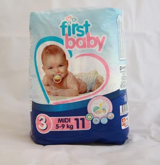 FIRST BABY 3 NO MIDI BABY DIAPER 5-9 KG