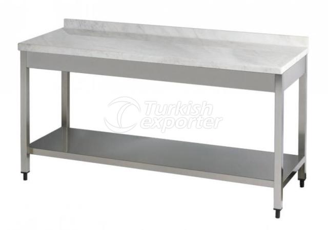 Table de travail avec tablette inférieure en H