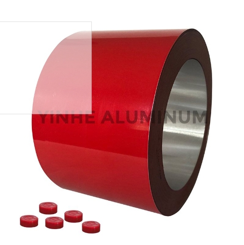 8011 H14， Red colored coated aluminum coil foil for pharmaceutical caps