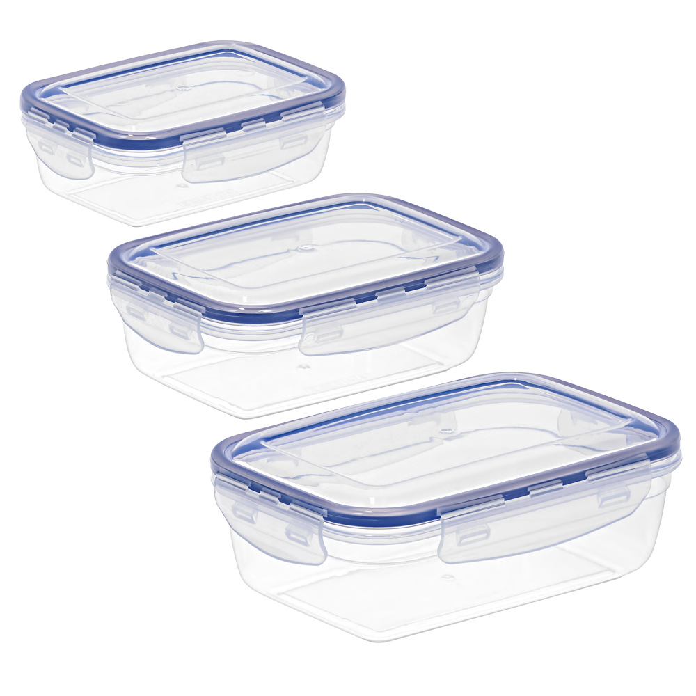 AIRTIGHT RECTANGULAR FOOD CONTAINER SET OF 3