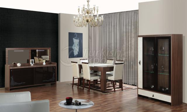 SOFT DINING ROOM SET-WALNUT
