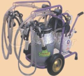 DOUBLE MILKING GROUP, SINGLE BUCKET PORTABLE MILKING MACHINE