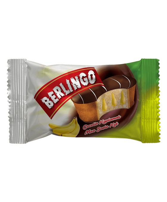 BERLINGO COCOA COATED CAKE WITH BANANA FLAVOURED SAUCE