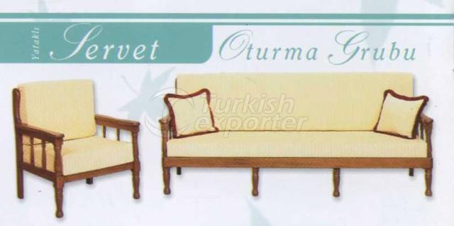 Living Room Furniture Sofa Set with Bed SERVET