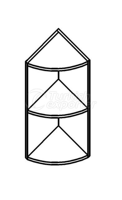 Oval Open Corner Wall Kitchen Cabinet H:72