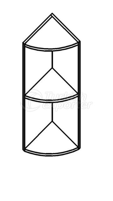 Oval Open Corner Wall Kitchen Cabinet H:90