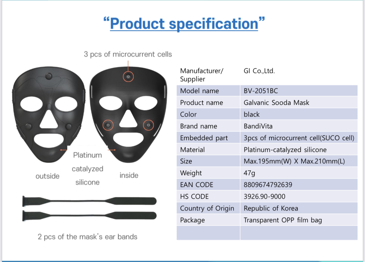 Korean Galvanic Sooda Mask 