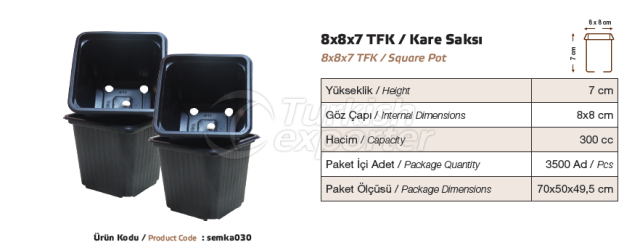 8x8x7 Kare Saksı