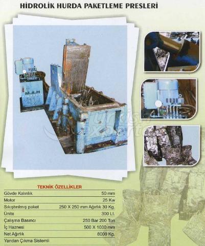 Hydraulic scrap packaging press