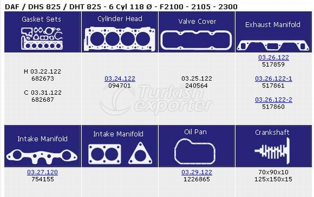 Daf DHS 825 - DHT 825 - 6 cylindres 118 Ø - F2100 - 2105 - 2300 Joint