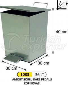 Amörtisörlü Kare Pedallı Çöp Kovası1083 36 LT