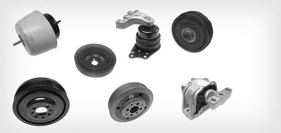 Engine Mount, Crankshaft Pulley, Bushing