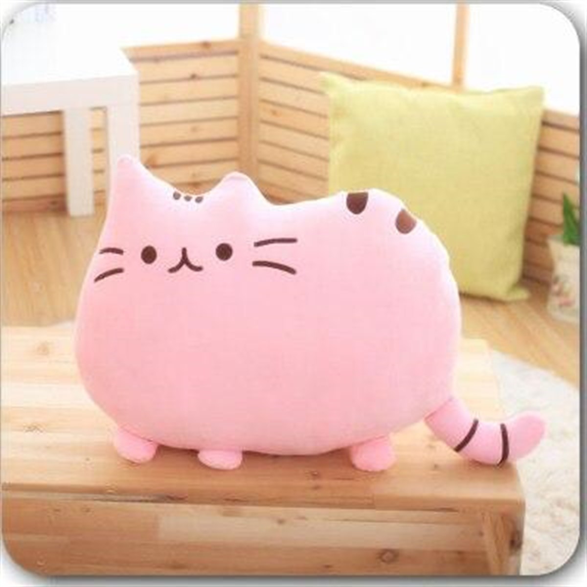 Chubby pink cat pillow 