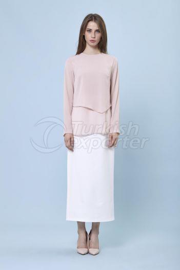 Crew Neck Blouse 3123 Powder Color