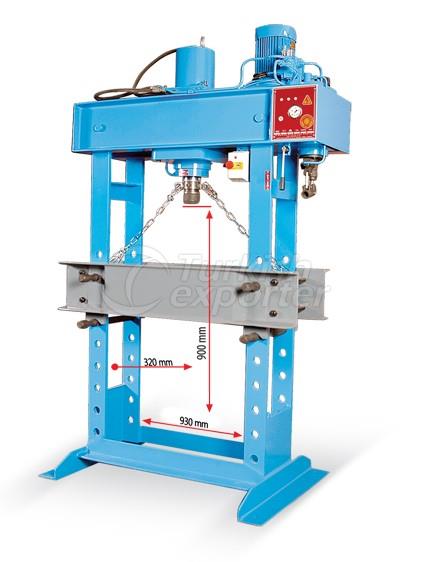 Hydraulic Press with 80 Ton Workshop Type Motor, Sleeve and Mobile Cylinder