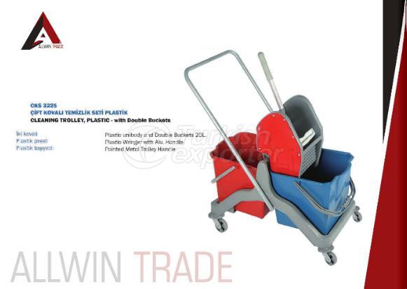 Cleaning Trolley with Buckets
