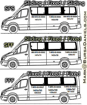 Mercedes Sprinter Sliding Window, Glass in Glass, Sliding Glass