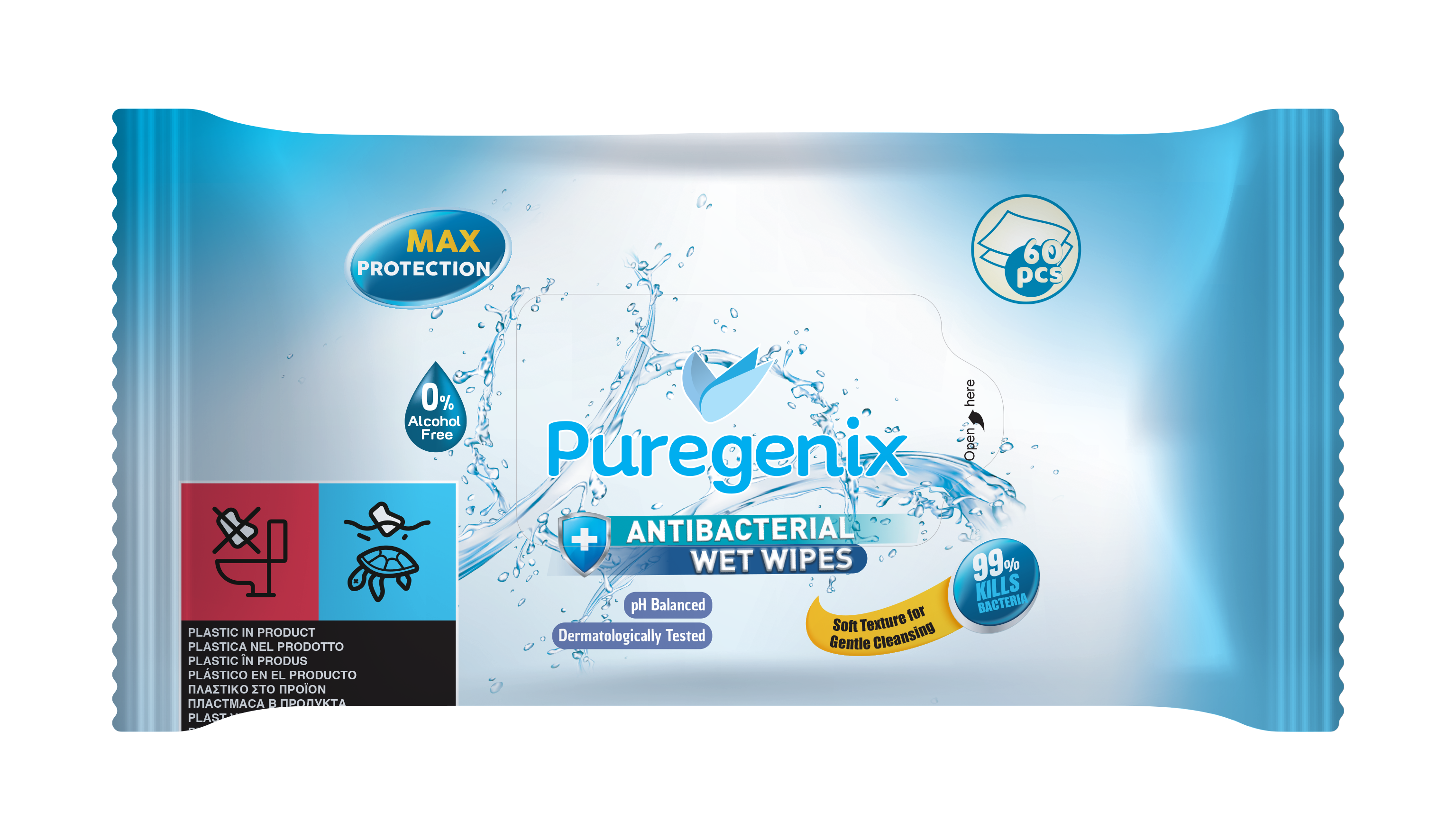 PUREGENIX ANTIBACTERIAL WET WIPES