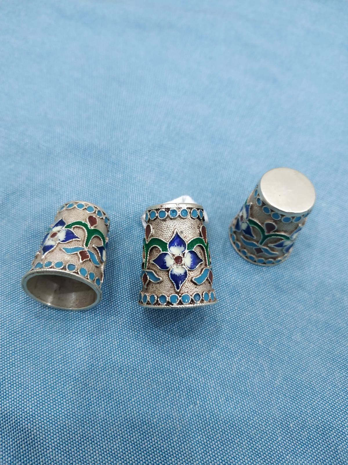 Enamelled Silver Thimble