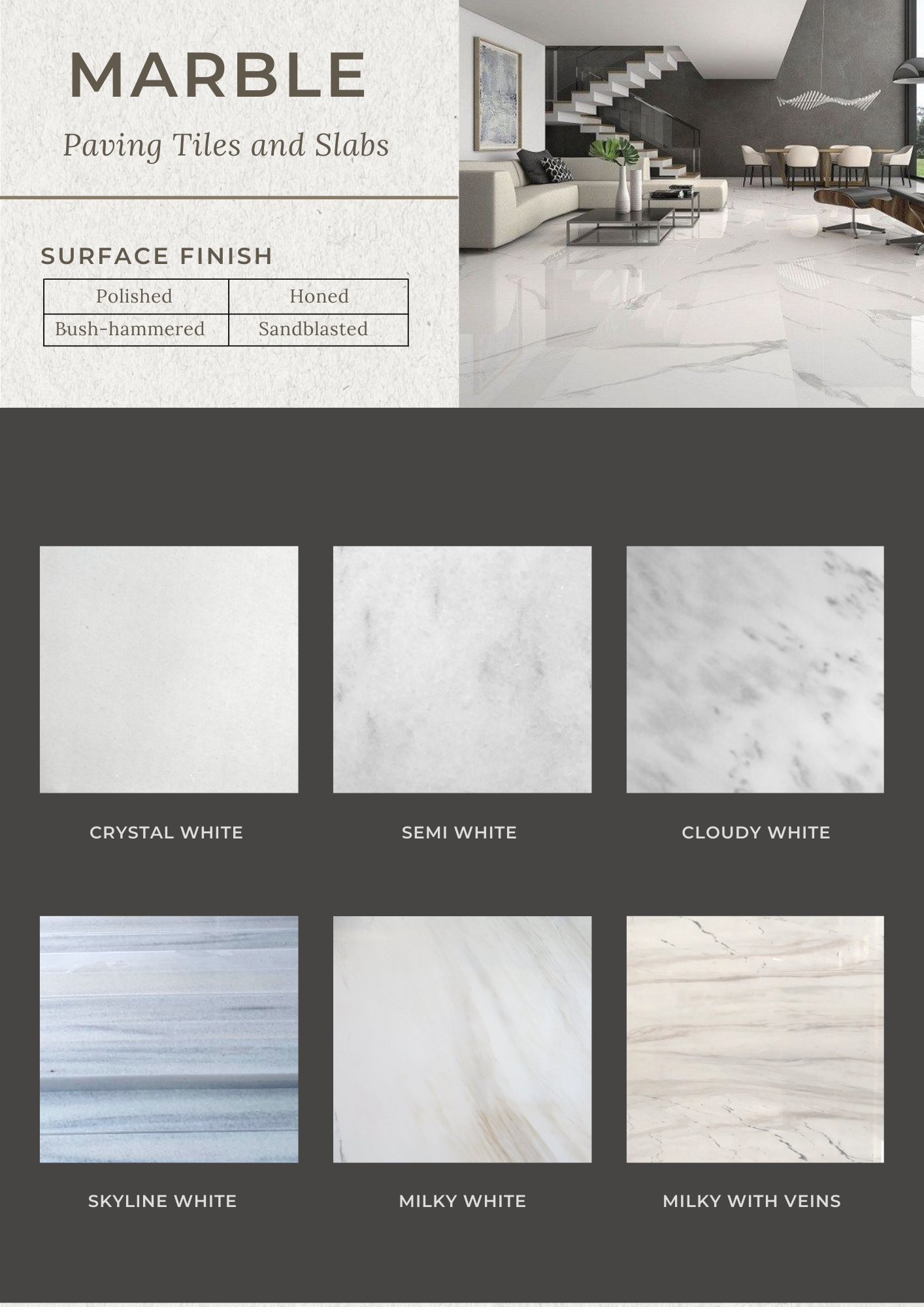 Marble tile and slab