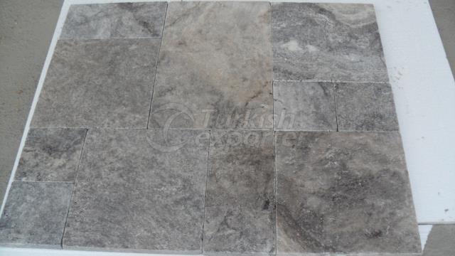 silver travertine tumbled