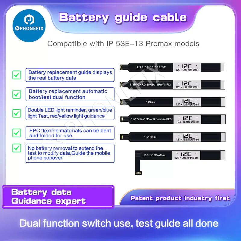 I2C Battery Test Guide Cable For iPhone 5SE-13 Pro Max