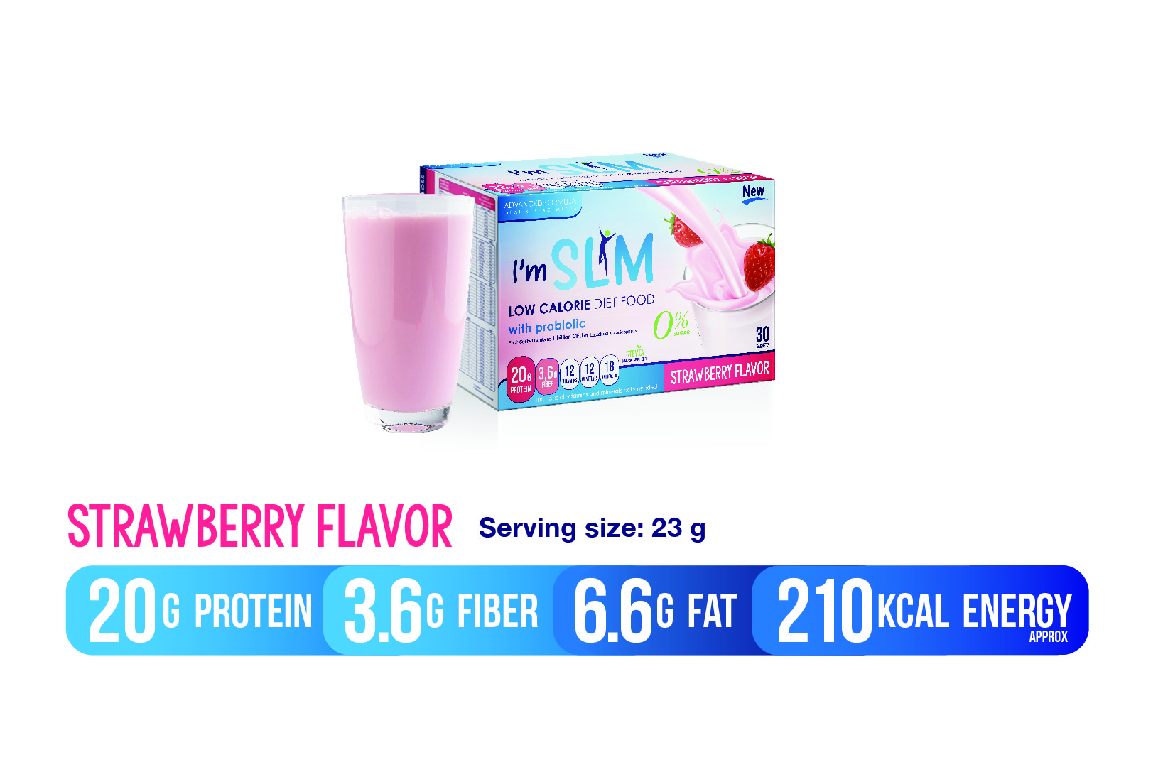 LOW CALORIE DIET MEAL ( STRAWBERRY FLAVOR )