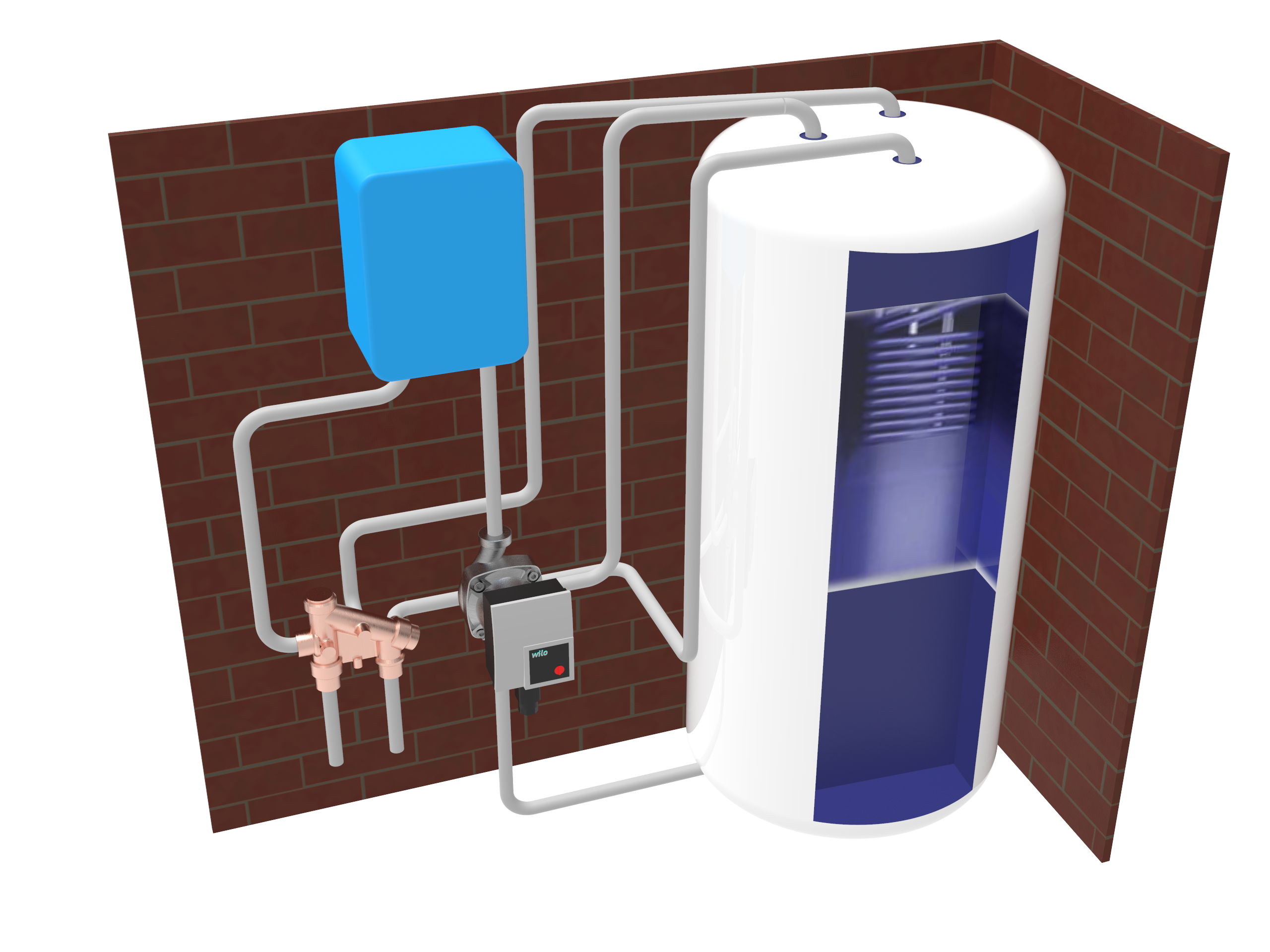 Electric boiler with built-in tank (50 lt)