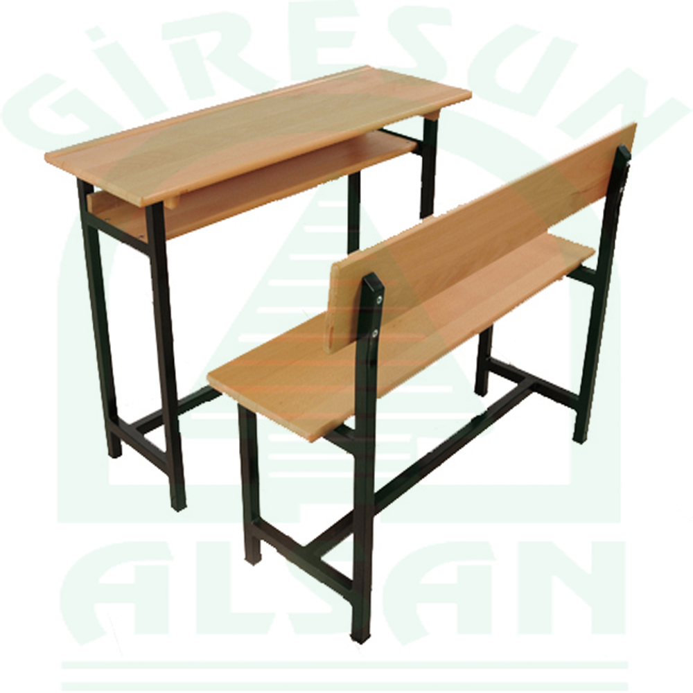 Double Classic Type Wooden School Desk