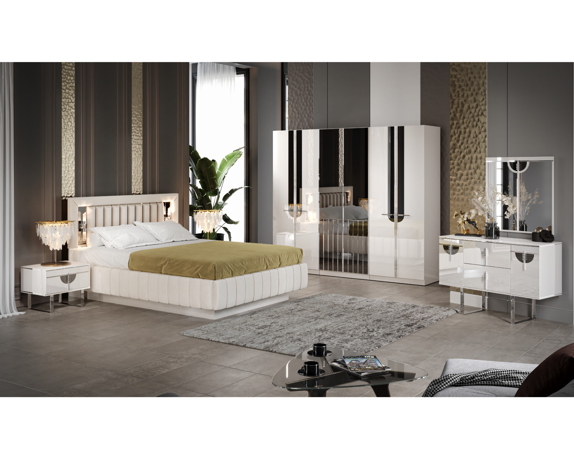 Conjunto de Quarto com Cama Kilyos