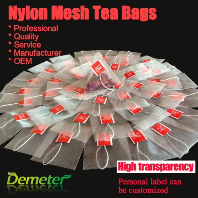 Nylon mesh filter pyramid tea bags