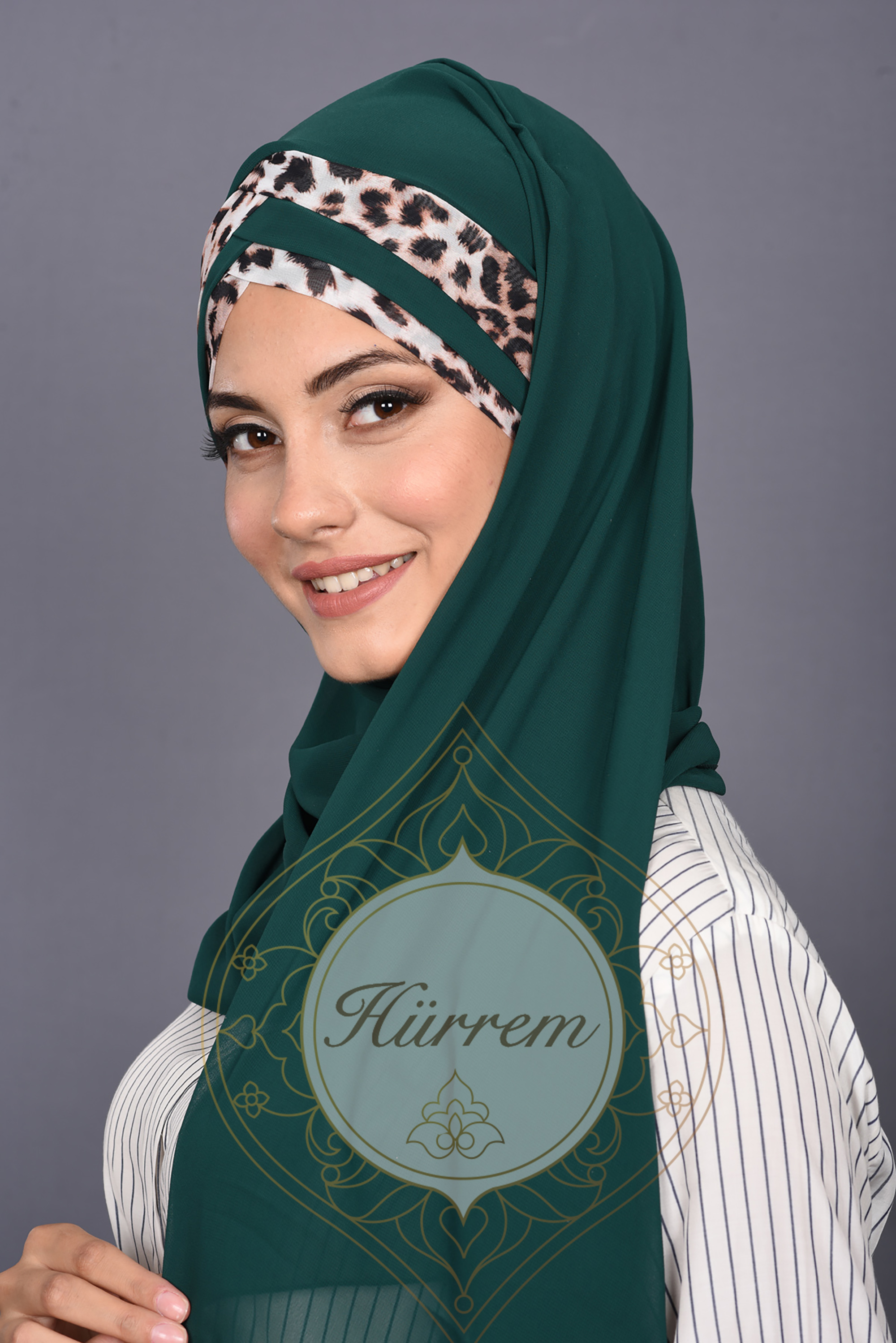 Leopar 3 Bantlı Şal