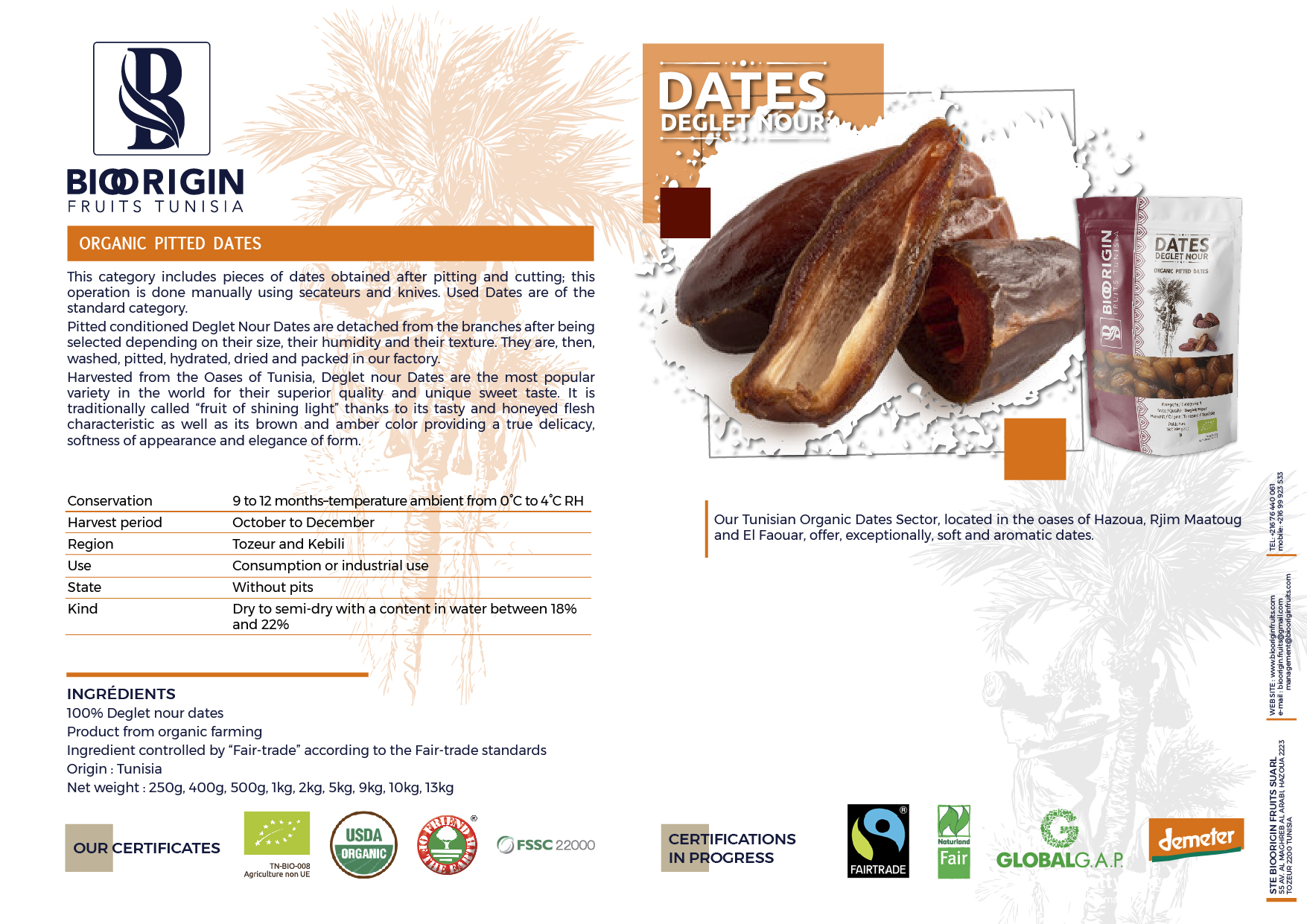 ORGANIC PITTED DATES DEGLET NOOR