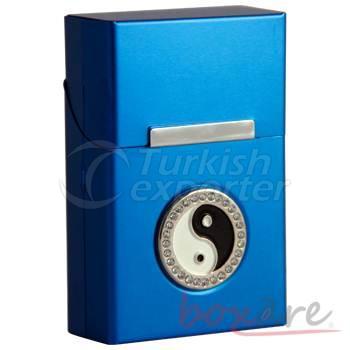 Saks Mavisi Alüminyum Taşlı Denge Sigara Kutusu