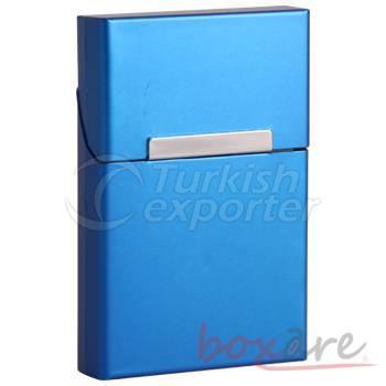 Saks Mavisi Alüminyum Sade Sigara Kutusu Kısa