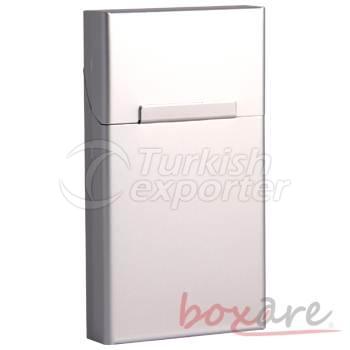 Gümüş Alüminyum Sade Sigara Kutusu Uzun Slim